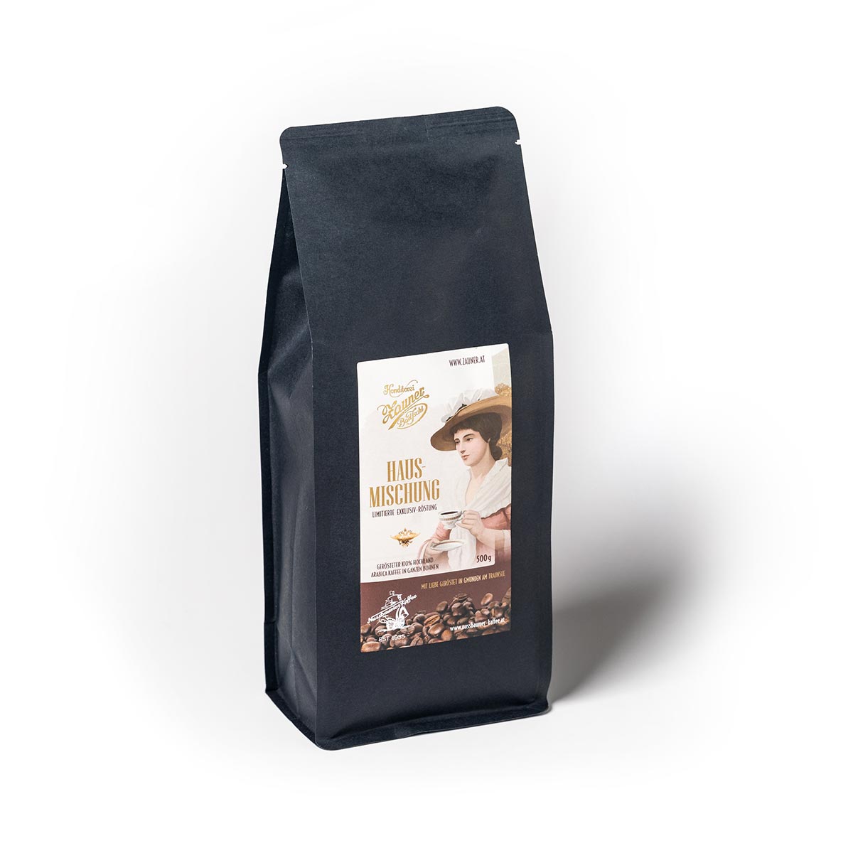 Zauner Kaffee, Hausmischung, Hochland-Arabicas geröstet, 250 g, ganze Bohnen