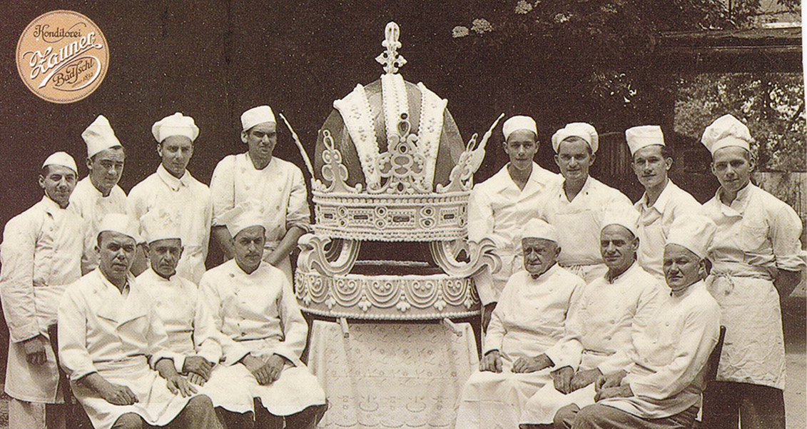 Schwarz-weiss Aufnahme der Zauner Brigade aus 1950