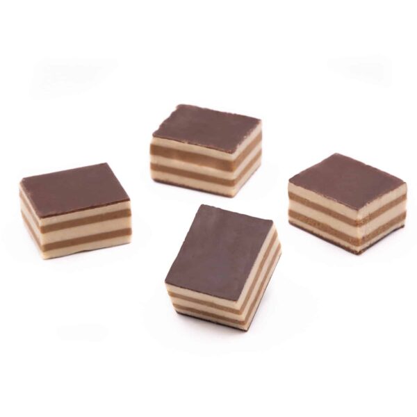 Layered nougat pralines