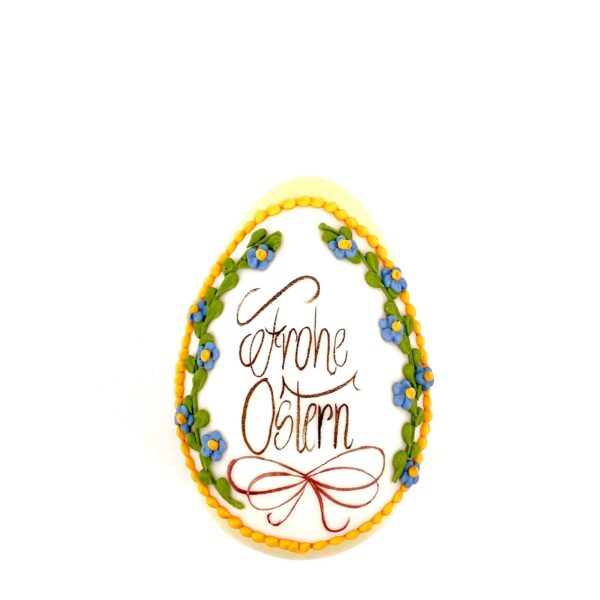 Chocolate egg, hand-painted white - Image 2