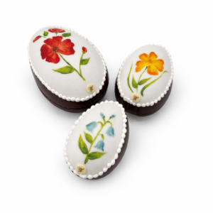 Chocolate egg, hand-painted dark