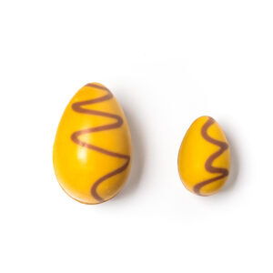 Easter egg in chicken and quail egg size with passion fruit chocolate