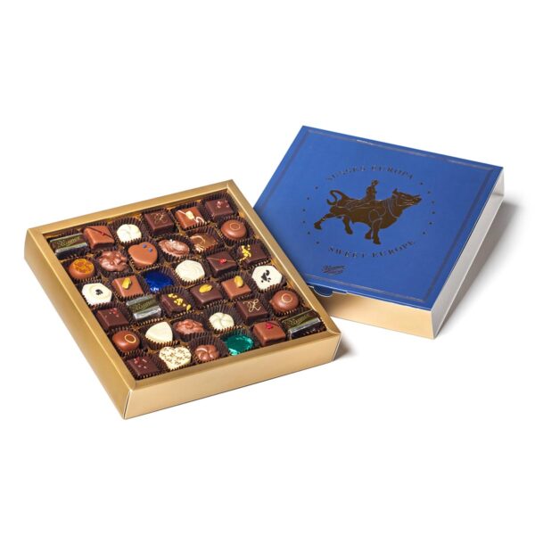 Zauner chocolate box, "Europe 2024", various chocolates, traditionally handcrafted